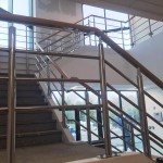 Stainless steel balustrading with timber handrail to new offices in Southampton.