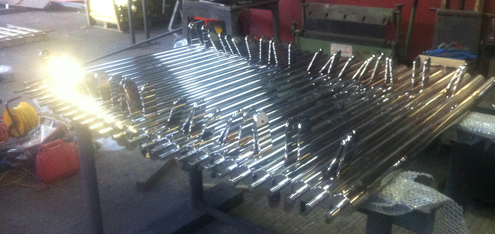 Stainless steel balustrade in manufacture at Global workshops.