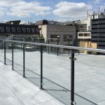 Mild Steel powder coated balustrading to roof terrace on Oxford Street, london