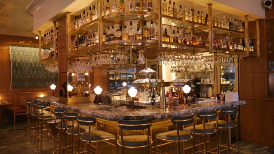 Brass Bar Gantry for a elegant restaurant in Central London