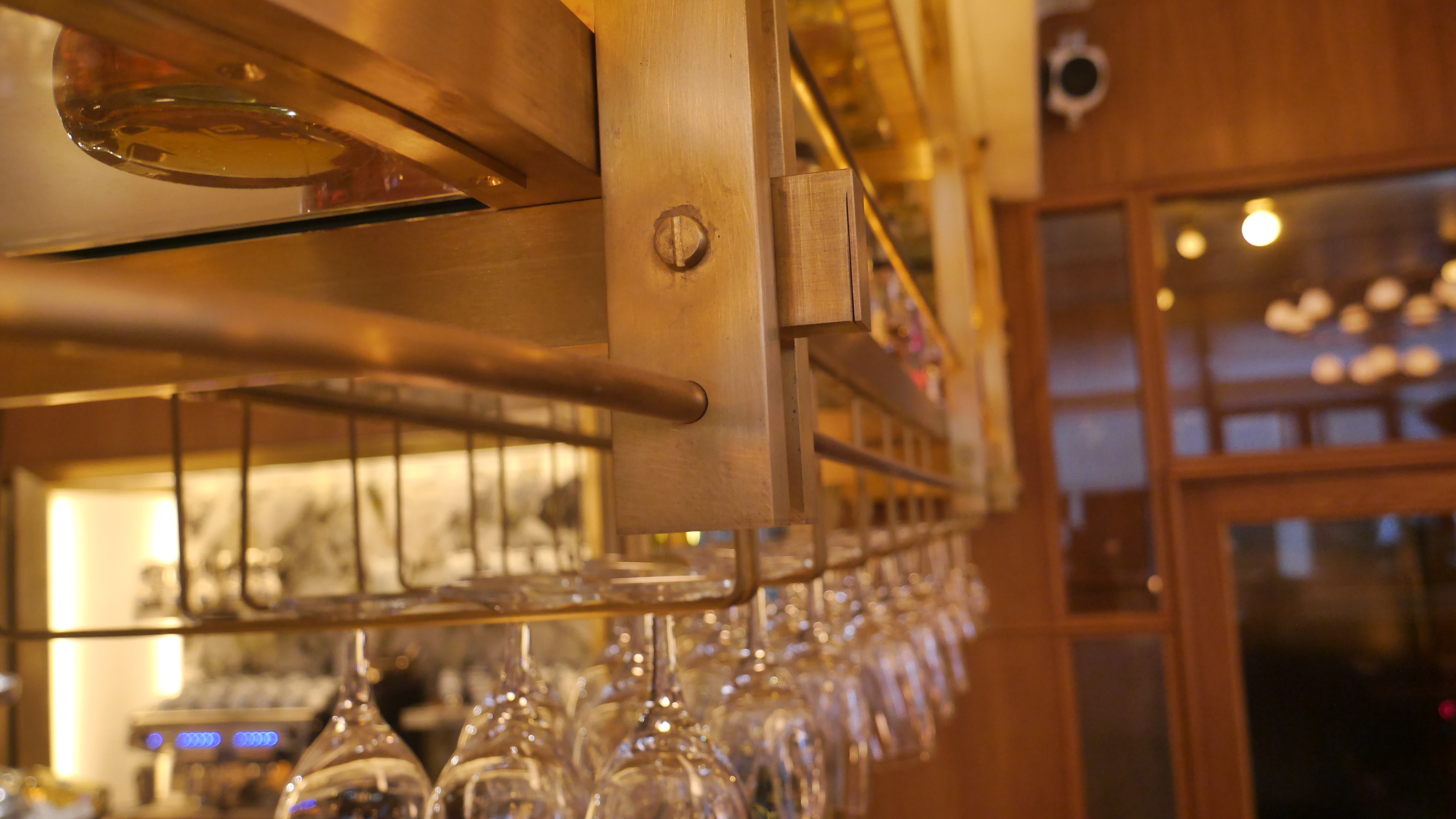 Brass Bar Gantry for a elegant restaurant in Central London