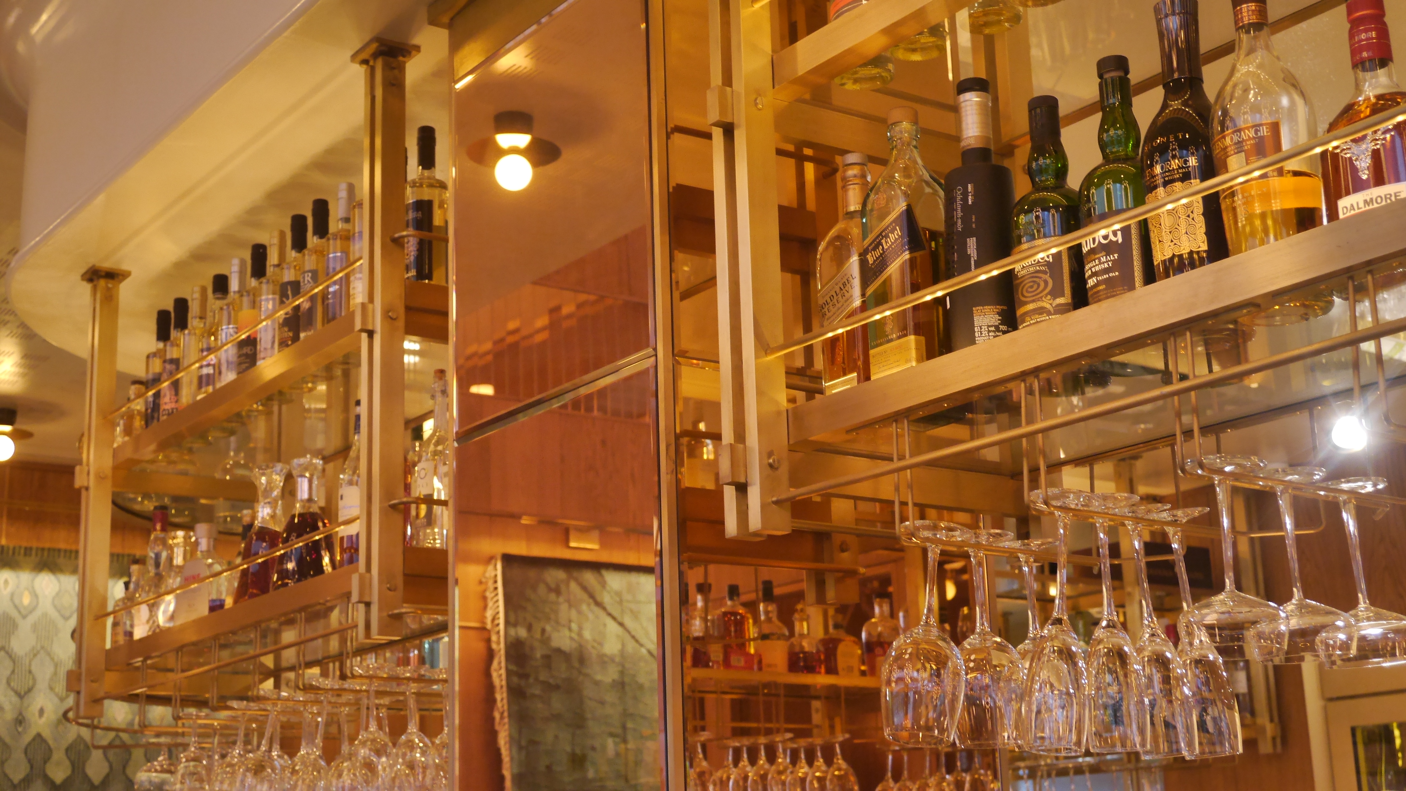 Brass Bar Gantry for a elegant restaurant in Central London