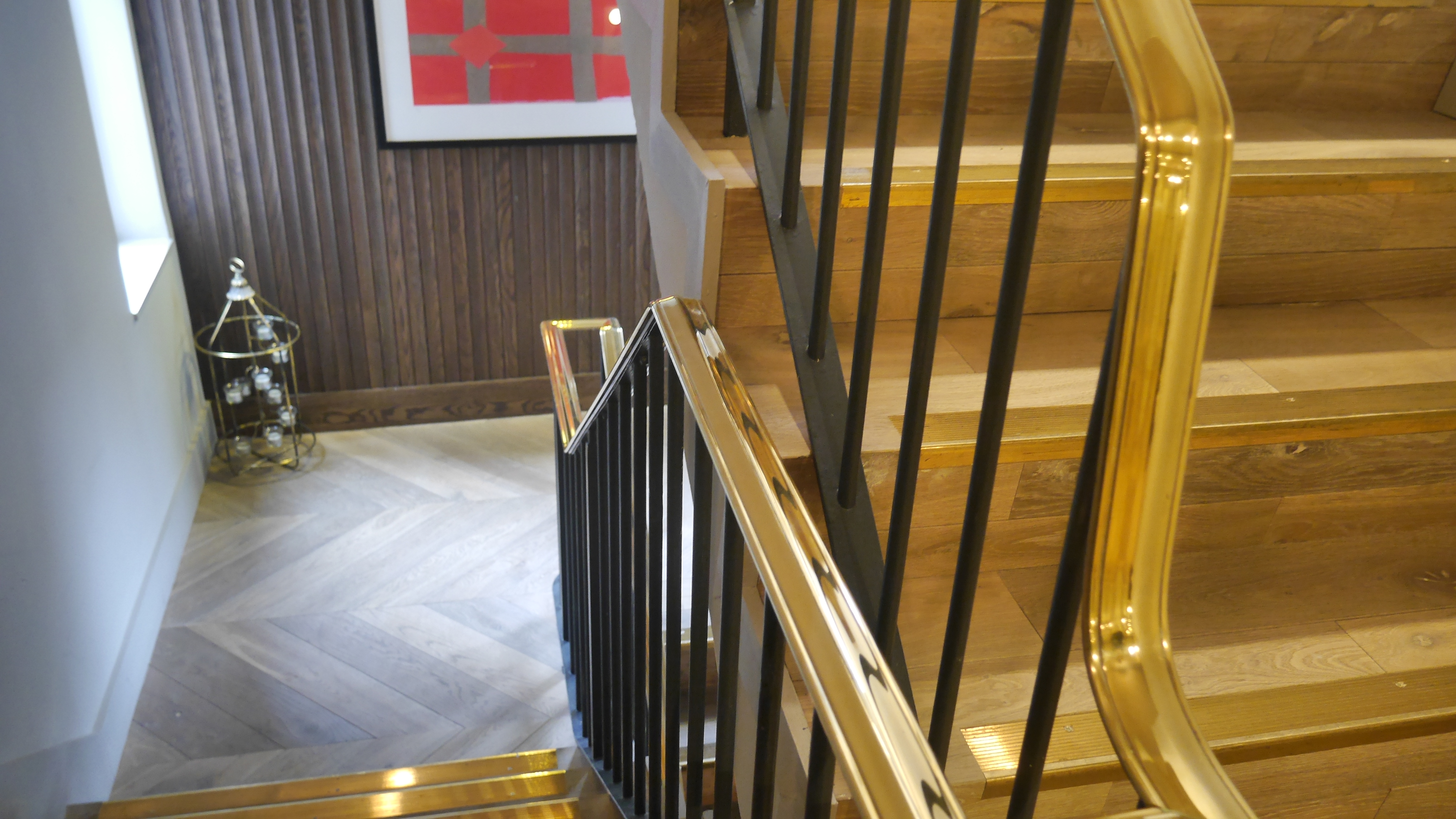 Bespoke Steel and Brass Staircase balustrade for a Hotel in London.
